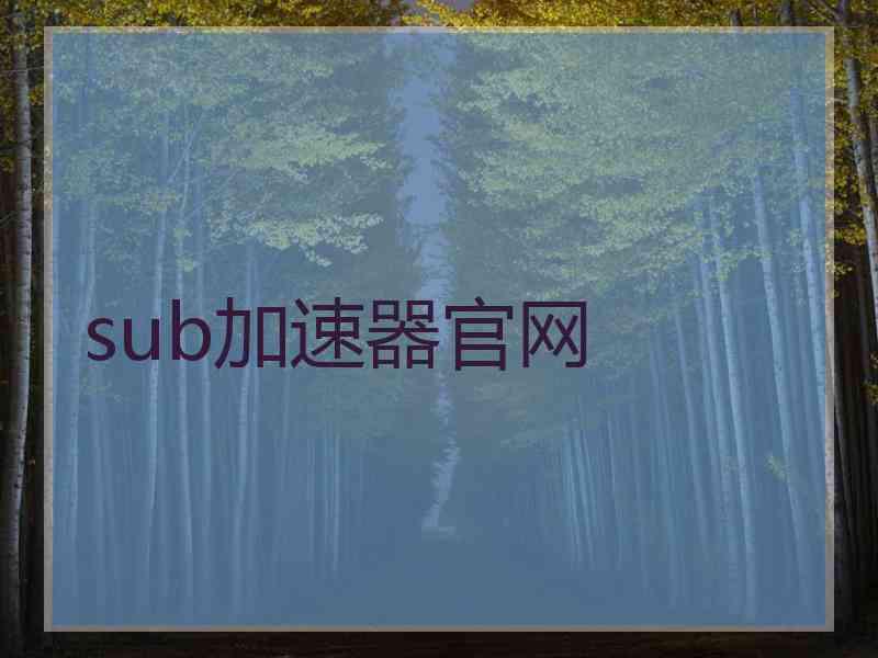sub加速器官网